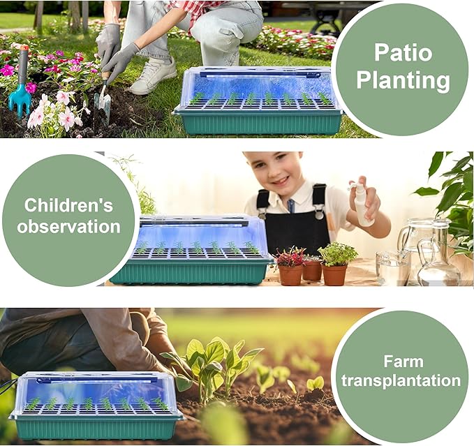 2 Packs Starter Tray with Grow Light, 80 Cells Seed Starter Kits with Humidity - Image 7