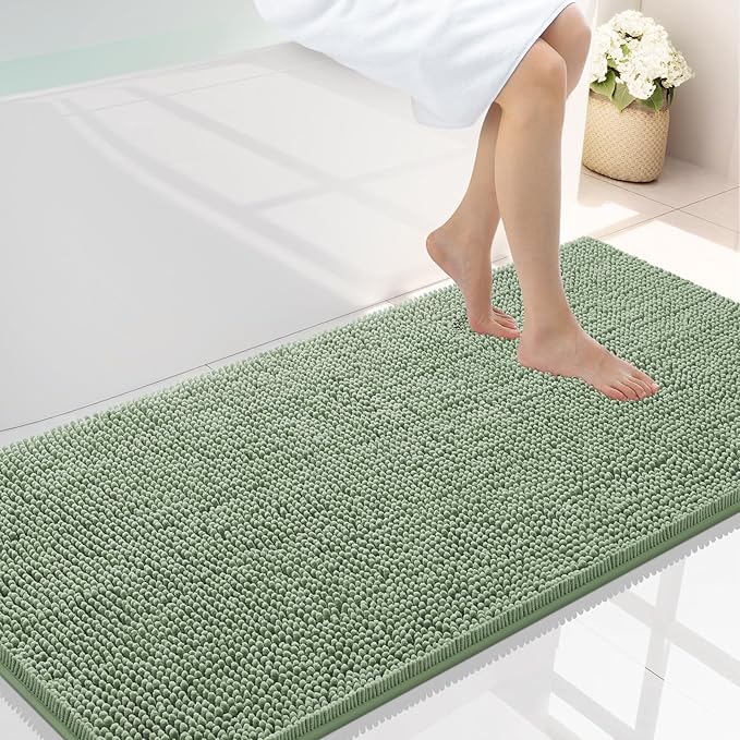Smiry Luxury Chenille Bathroom Rugs 44x24, Extra Soft and Absorbent Shaggy Bath by Smiry