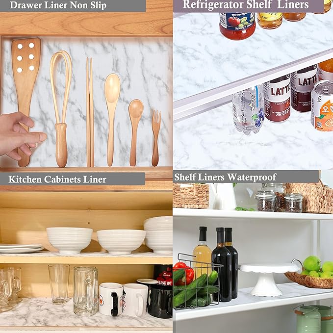 Shelf Liners for Kitchen Cabinets Non-Adhesive 10 Inch Wide X 10 Ft Cabinet - Image 2