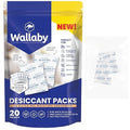 Wallaby 2 gram Food Safe Pure White Silica Gel Desiccant Dehumidifier Packs by WallabyGoods