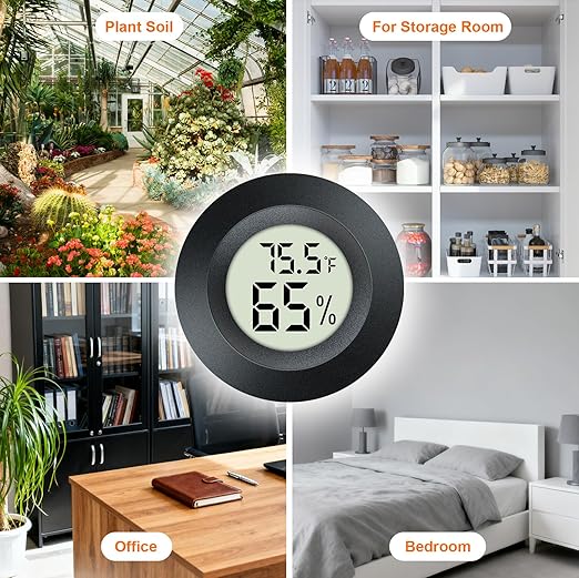 2 Pack Hygrometer Thermometer Mini Digital LCD Monitor Indoor/Outdoor Humidity - Image 5