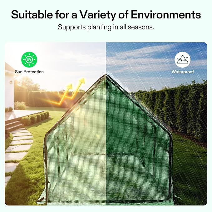 VIVOSUN Portable Mini Greenhouse 94.5x36x36-Inch Tunnels, PE Cover - Image 4