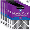 Nordic Pure 14x24x1 Pleated MERV 8 Plus Carbon Air Filters 6 Pack | Actual by NordicPure