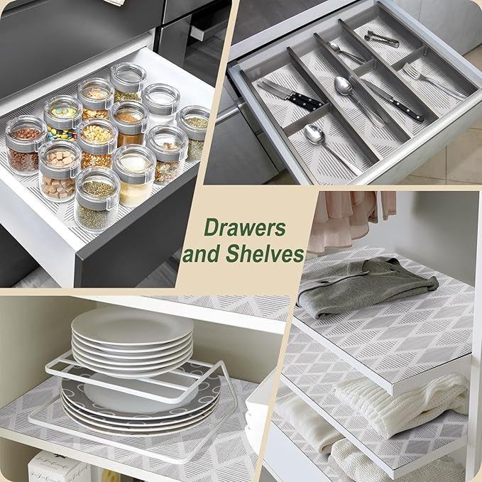 Shelf and Drawer Liner for Kitchen Cabinets 24In x 30FT Non-Adhesive Shelf - Image 9