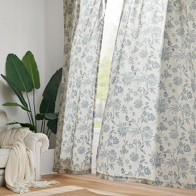 jinchan Linen Floral Curtains for Living Room - Image 7