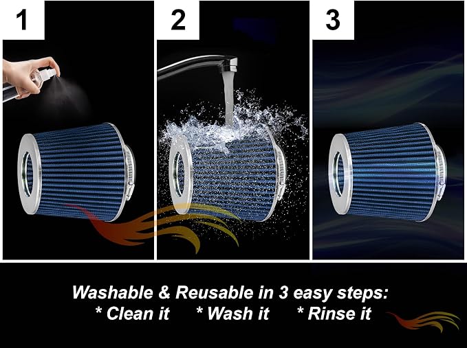 Rtunes Racing Short Ram Air Intake Kit + Filter Combo BLUE Compatible - Image 8