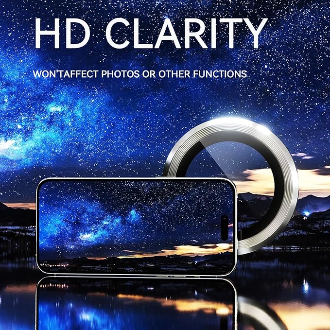 2 Pack Camera Lens Protector for iPhone 16 Pro/iPhone 16 Pro Max, 9H Tempered - Image 2