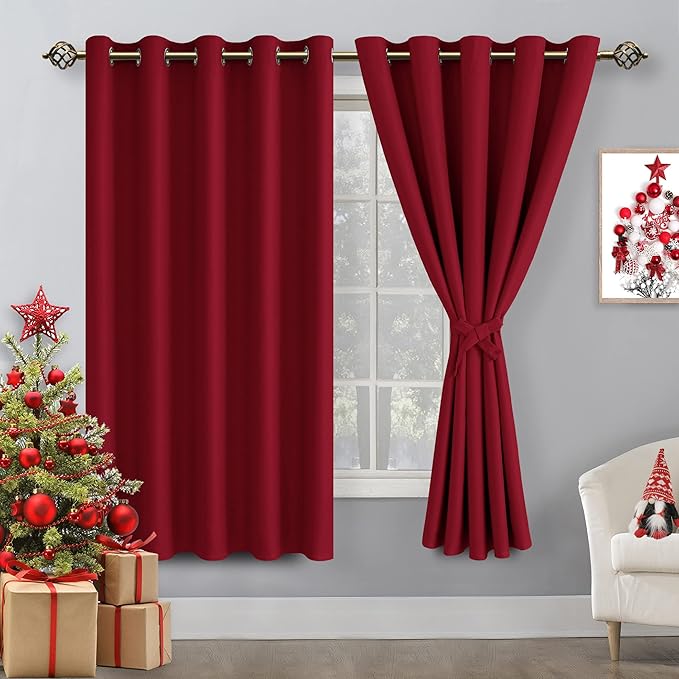 Hiasan Blackout Curtains for Bedroom, 60 x 63 Inches Length by Hiasan