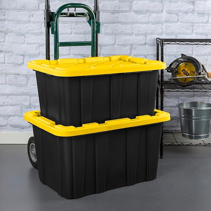 Sterilite 17 Gal Industrial Tote, Stackable Storage Bin - Image 8