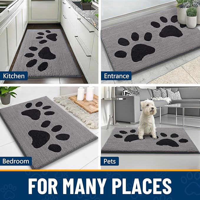 Smiry Dog Door Mat for Muddy Paws, Absorbs Moisture and Dirt, Low-Profile - Image 9