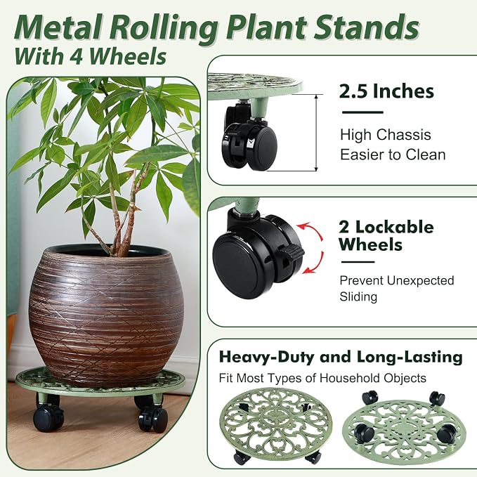 14 Inch Rolling Plant Stand - Image 3