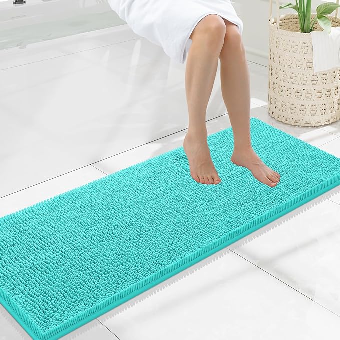 Smiry Luxury Chenille Bathroom Rugs 47x17, Extra Soft and Absorbent Shaggy Bath by Smiry