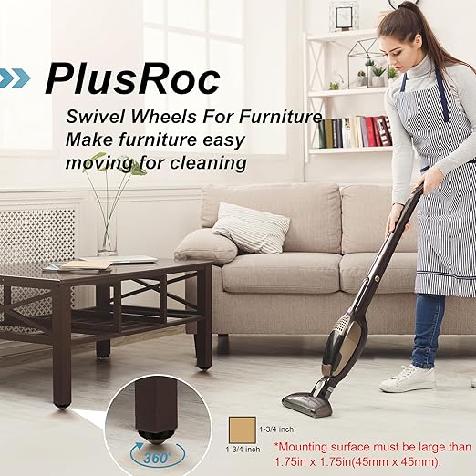 PlusRoc 8 Pack Anti-Rust Wheels Stainless Steel Self Adhesive Caster Wheels - Image 5
