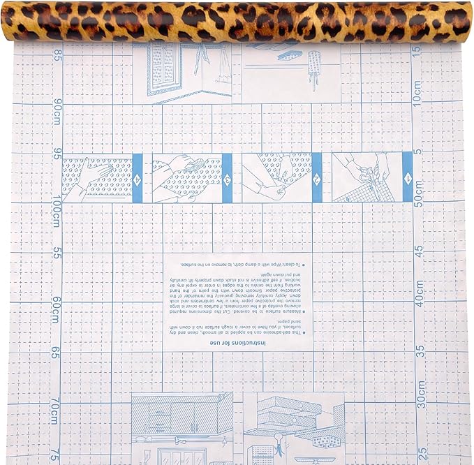 Sexy Leopard Print Self-Adhesive Shelf Drawer Liner Moisture Proof PVC Mat - Image 4