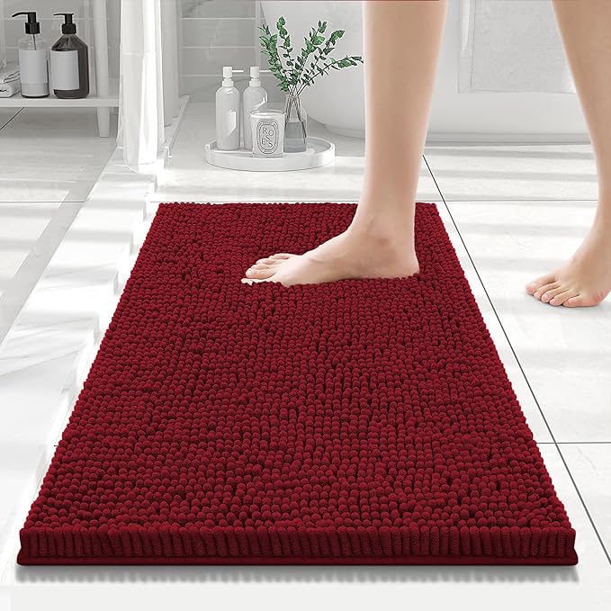 Smiry Luxury Chenille Bathroom Rugs 24x16, Extra Soft and Absorbent Shaggy Bath by Smiry