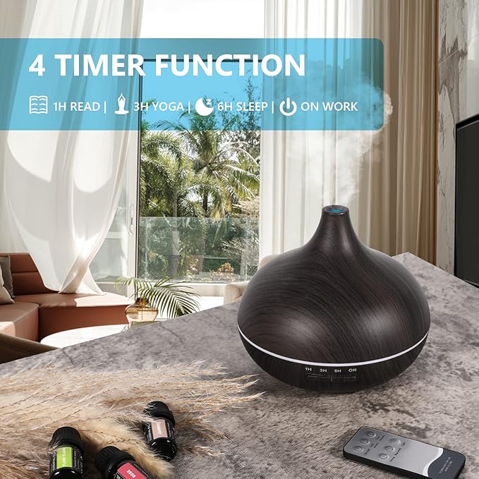 SACATR Aroma Diffiser with Essential Oils Set, 550 ML Essential Oil Diffuser - Image 4