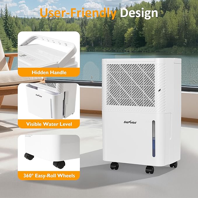 Sunvivi 22 Pints Dehumidifier for Home: 1500 Sq.Ft Dehumidifiers - Image 6