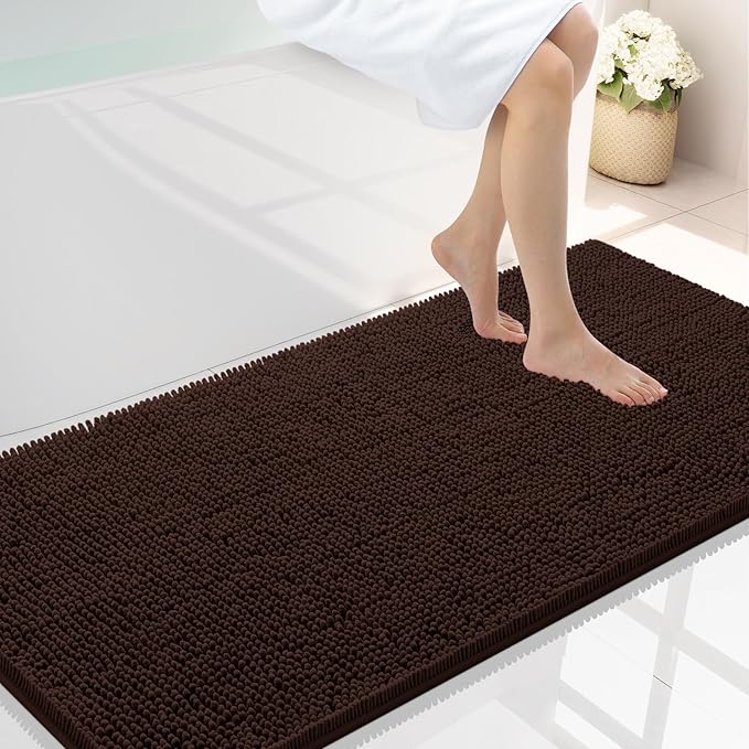 Smiry Luxury Chenille Bathroom Rugs 45x27, Extra Soft and Absorbent Shaggy Bath by Smiry