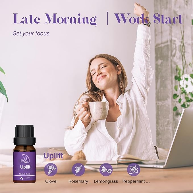 ASAKUKI Essential Oils for Diffuser – 6 Mood Essential Oil Blends for Morning - Image 4