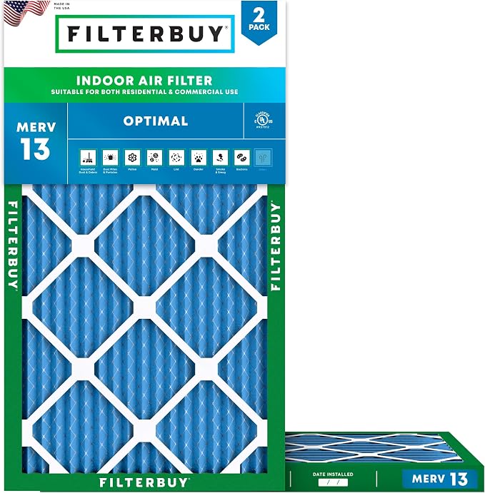 Filterbuy 20x32x1 Air Filter MERV 13 Optimal Smoke & Allergy Defense, by Filterbuy