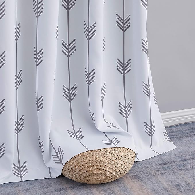 HLC.ME Arrow Printed Blackout Room Darkening Thermal Grommet Window Curtain - Image 6