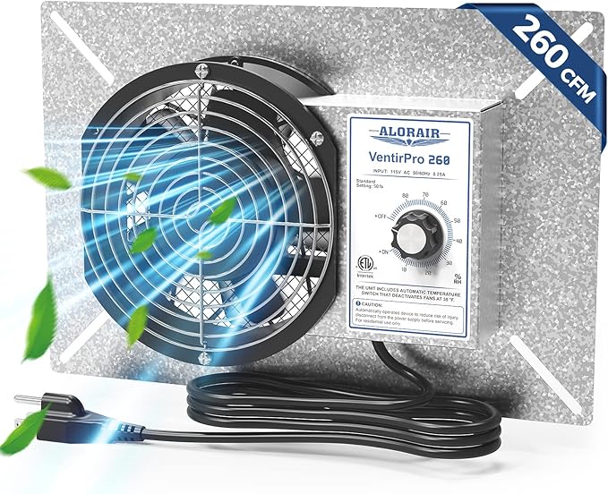 ALORAIR 260CFM Crawl Space Ventilator Fan, 6.7 Inch Basement Vent Fan by ALORAIRSOLUTIONSINC0J0DC