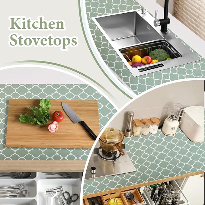 Shelf Liners for Kitchen Cabinets Non Adhesive Drawer Liner 23.6in x 20FT Light - Image 3
