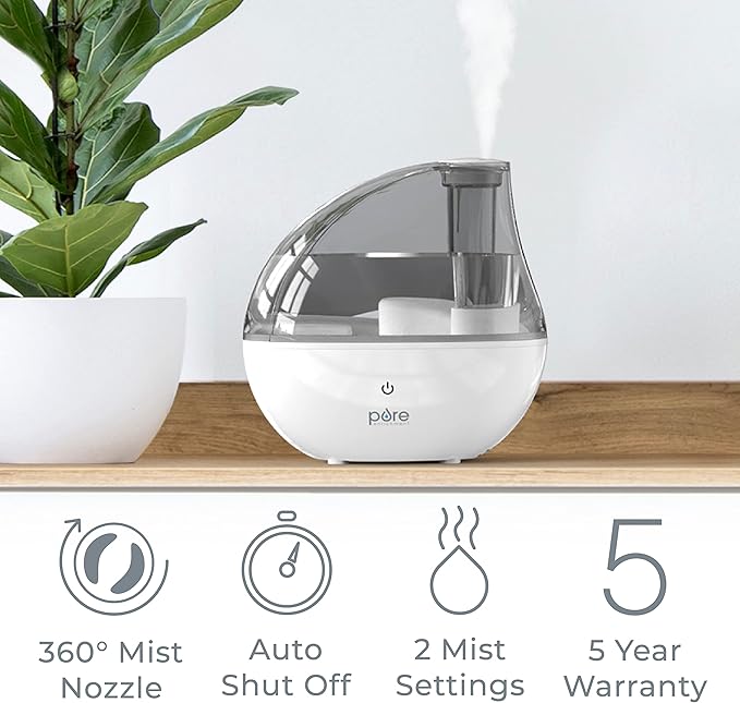 Pure Enrichment MistAire Silver Ultrasonic Cool Mist Humidifier - Image 3