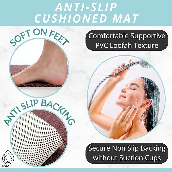 Enkosi Loofah Non-Slip Shower Mat - Image 2