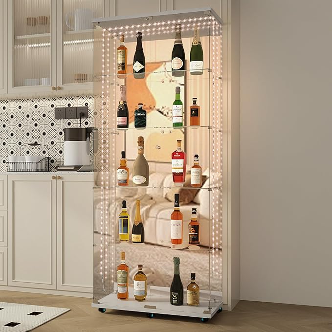 Yoluckea 5-Tier Glass Display Cabinet - Image 5