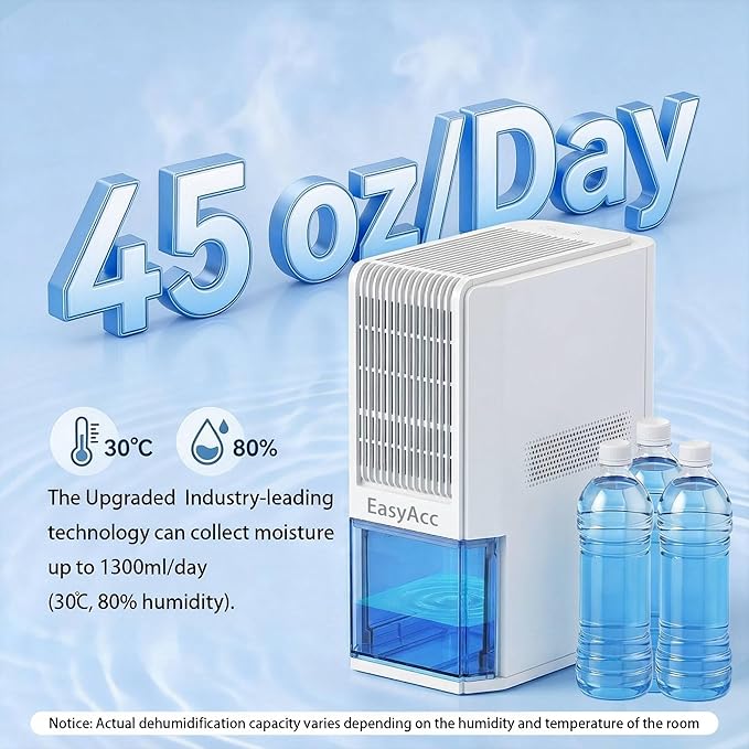 Max 45 oz/Day Dehumidifier for Home 1100 Sq Ft, EasyAcc Dehumidifiers for - Image 2