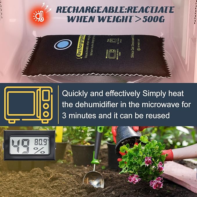 8 Pcs 500 Grams Rechargeable Silica Gel Desiccant Packets - Image 6
