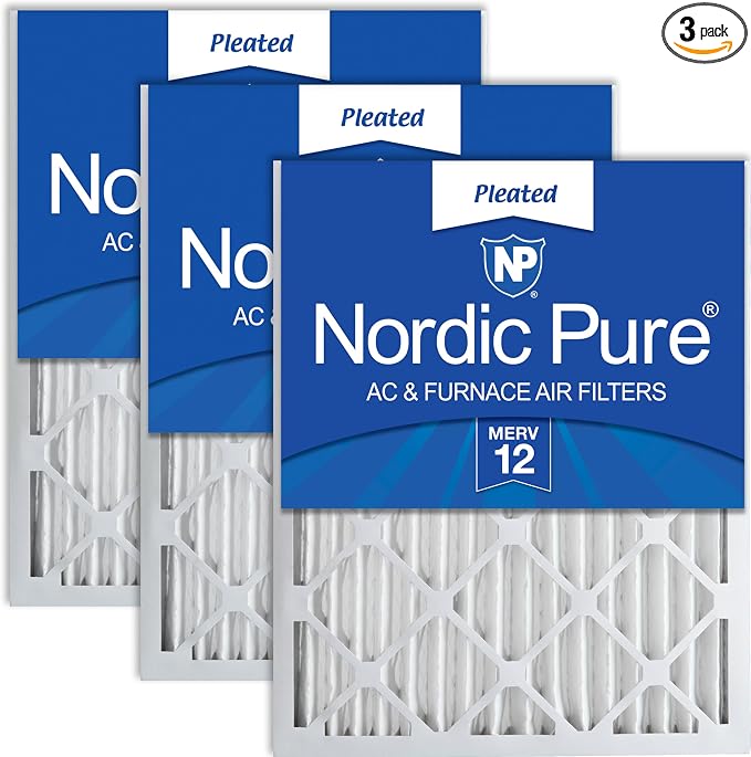 Nordic Pure 14x20x2 Pleated MERV 12 Air Filters 3 Pack by NordicPure