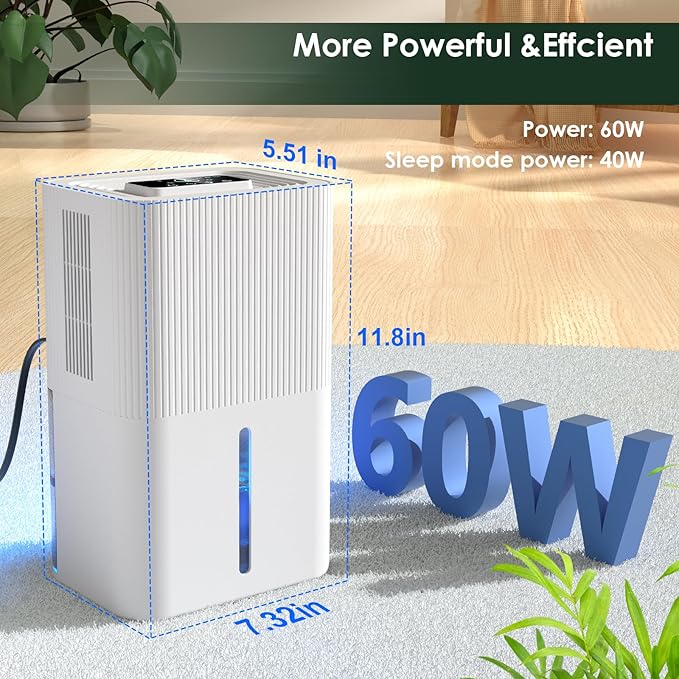 Portable Dehumidifier for Small Room, Bathroom & Closet | 91 OZ Tank | Compact - Image 7