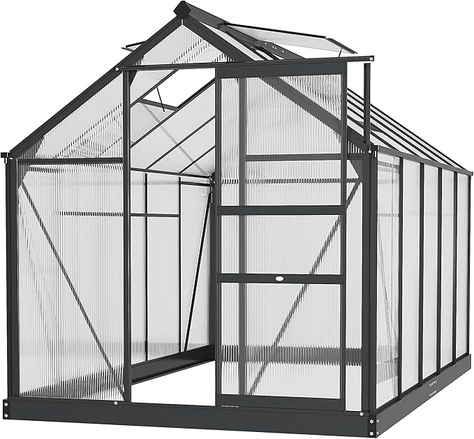 Outsunny 6' x 10' Greenhouse for Outdoors, Polycarbonate Greenhouse by Outsunny