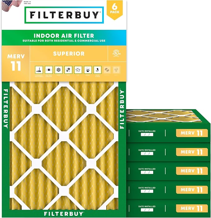 Filterbuy 16x24x2 Air Filter MERV 11 Superior Pet & Allergy Defense, by Filterbuy