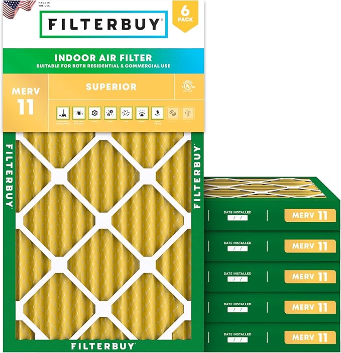 Filterbuy 11.25x23.25x2 Air Filter MERV 11 Superior Pet & Allergy Defense by Filterbuy