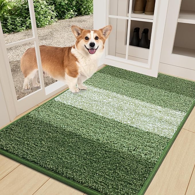 Smiry Dog Door Mat for Muddy Paws, Absorbs Moisture and Dirt, Low-Profile by Smiry