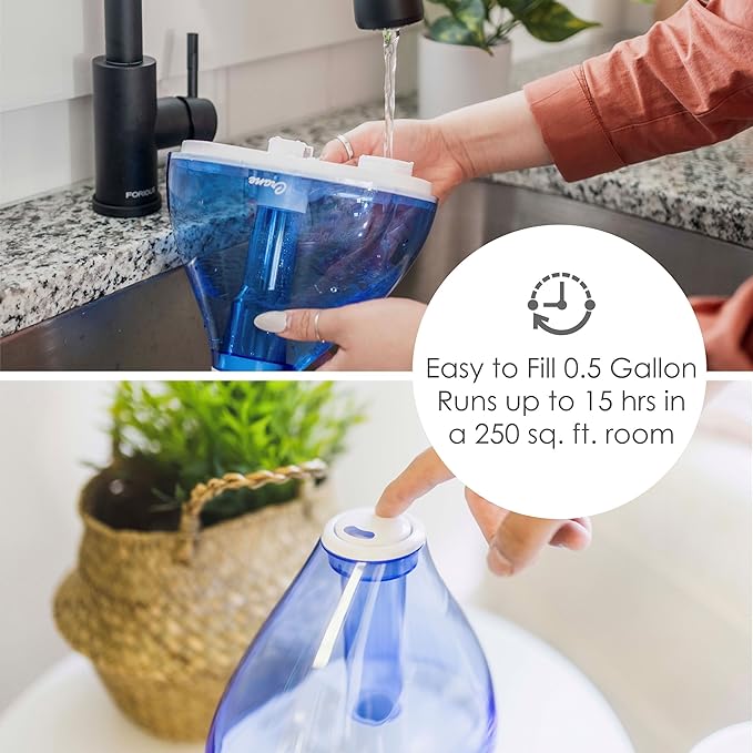 Crane Personal Ultrasonic Cool Mist Humidifier – 1.5 Liter, 8-Hour Run Time - Image 7