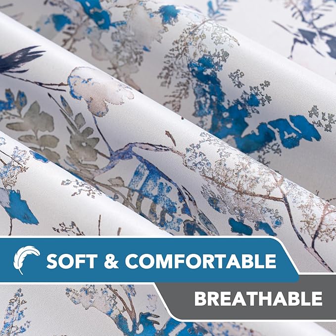 H.VERSAILTEX Floral 100% Blackout Vintage Curtains 63 inch Length 2 Panels Blue - Image 7