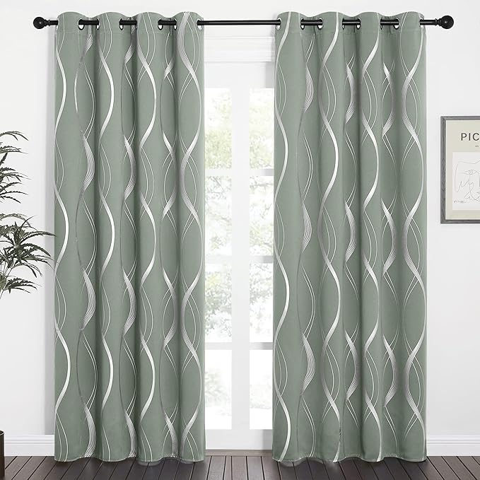 NICETOWN Greyish Green Curtain Panels - Image 9