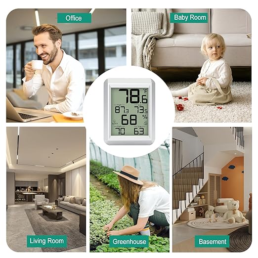 Urageuxy Indoor Hygrometer Thermometer, Digital Humidity Meter Temperature Gauge - Image 7
