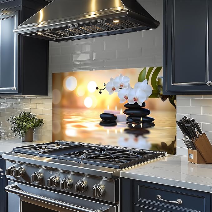 NYZE Kitchen Backsplash Stickers Waterproof Stove Backsplash Protector - Image 5