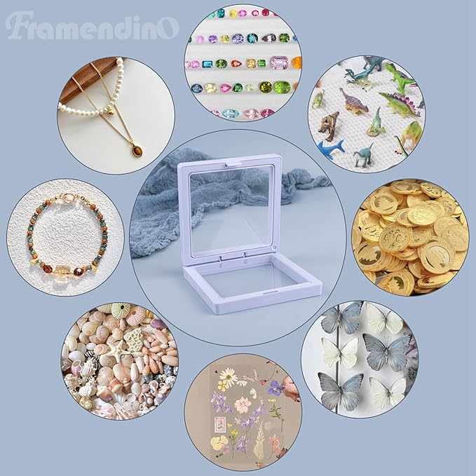 Framendino, 20 Pack White 3D Floating Frame Display Case Challenge Coin - Image 3