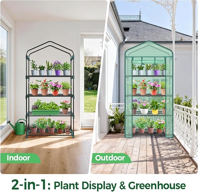 Ohuhu Mini Greenhouse for Indoor Outdoor, Small Plastic Plant Green House - Image 7