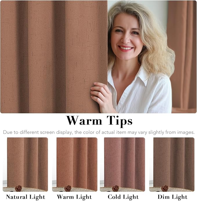 H.VERSAILTEX Bedroom Curtains Blackout Linen Blackout Curtains 84 Inches Long - Image 5