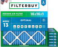 Filterbuy 16x16x1 Air Filter MERV 13 Optimal Smoke & Allergy Defense, by Filterbuy