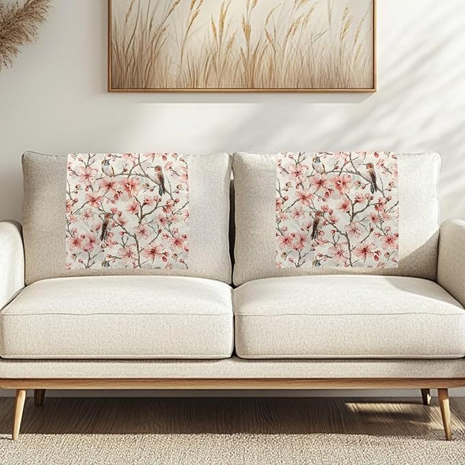 Slip Cover for Recliners Hummingbird Floral Print Anti-Slip Headrest Protector - Image 2