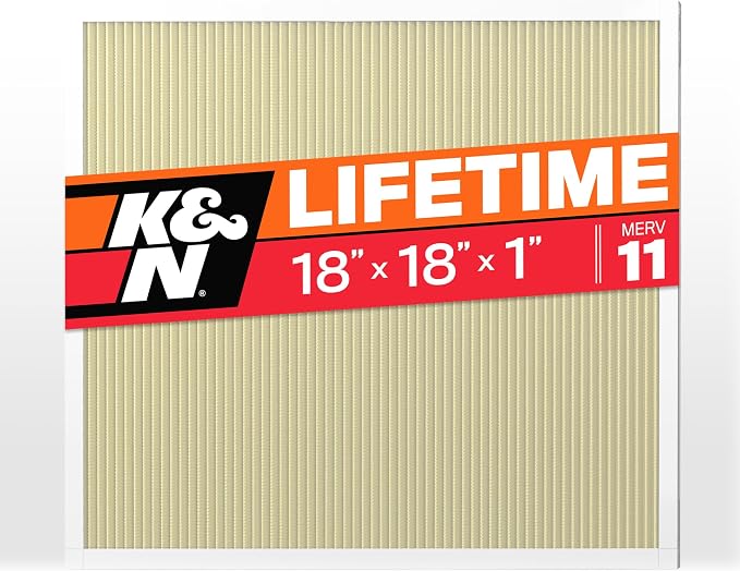 K&N 18X18X1 HVAC Furnace Air Filter, Lasts a Lifetime, Merv 11, the Last HVAC by KNEngineeringInc