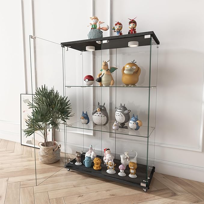 Yoluckea 3-Tier Glass Display Cabinet - Image 8